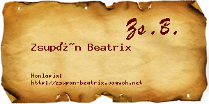 Zsupán Beatrix névjegykártya