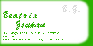 beatrix zsupan business card
